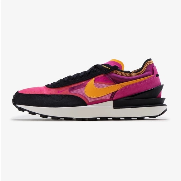 Nike Waffle One Sneakers Pink Yellow - Picture 4 of 11